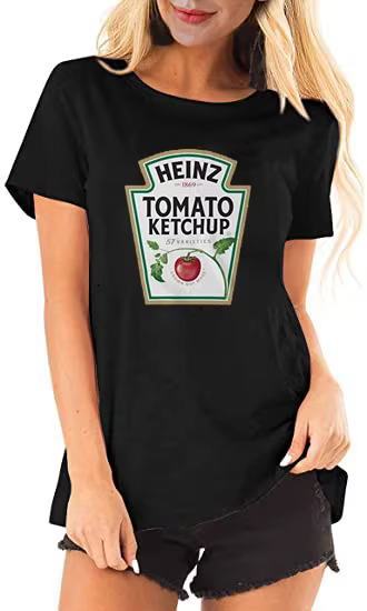 T-shirt classique imprimé 3D pour hommes et femmes, t-shirts à motif de ketchup de tomate, vêtements