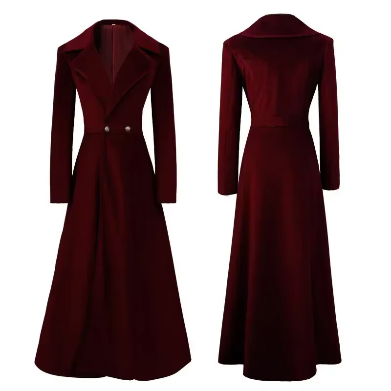 Trench-Coat élégant pour femmes, automne hiver, revers Slim, manches longues, tempérament féminin, b
