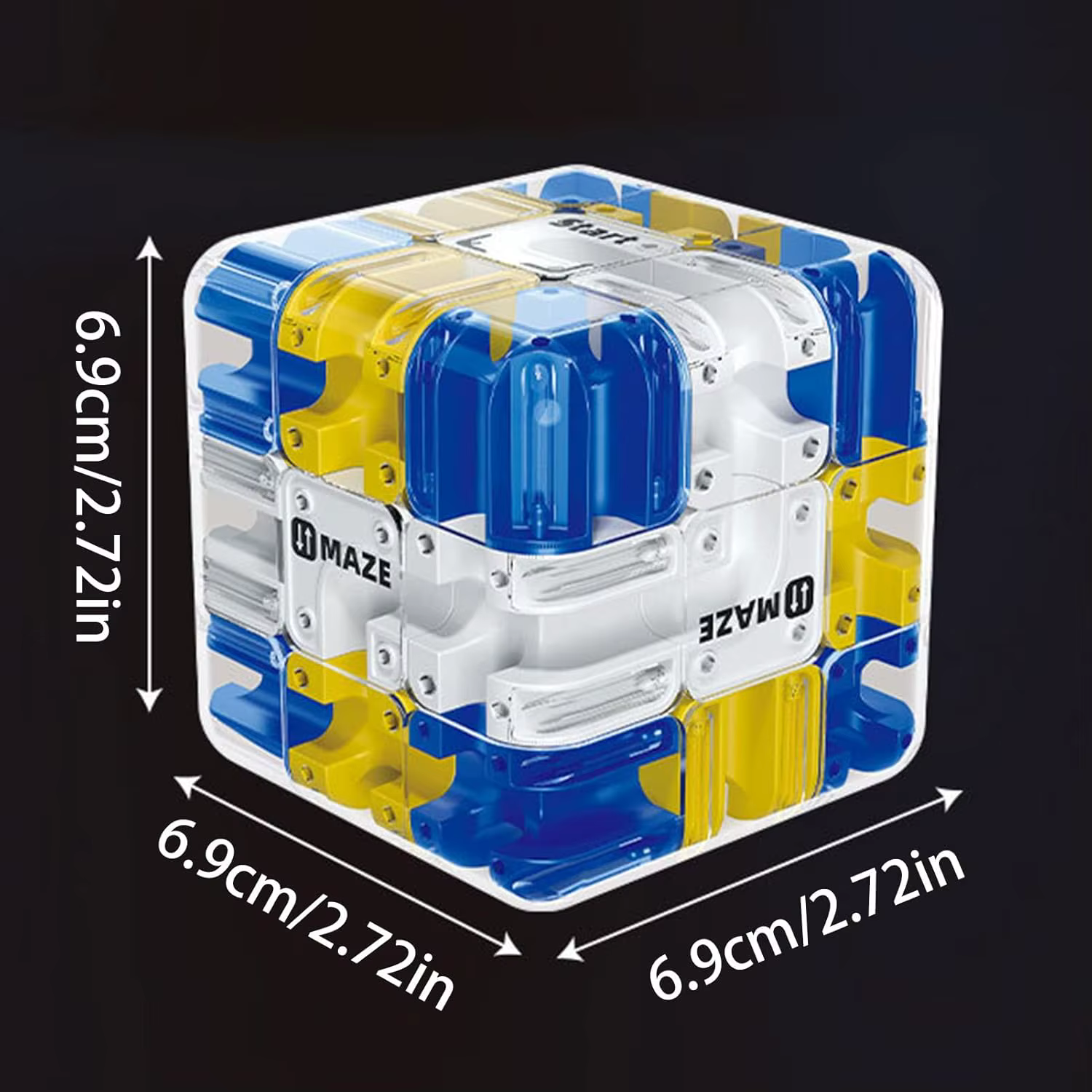 Puzzle labyrinthe 3D, Cube labyrinthe, boule de casse-tête tridimensionnelle par gravité pour soulag