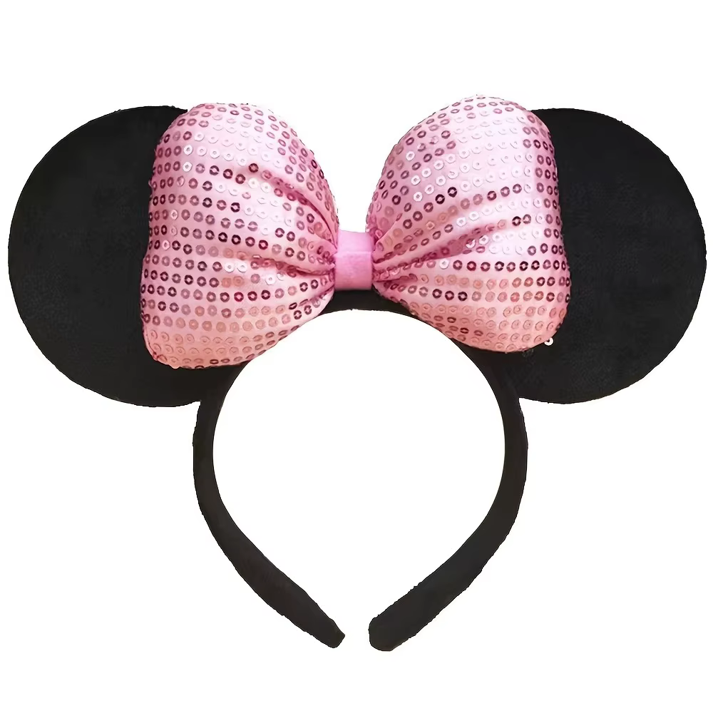 1pc Disney Minnie Mouse oreille princesse bandeau mignon rond point arc doux cheveux cerceaux fête F