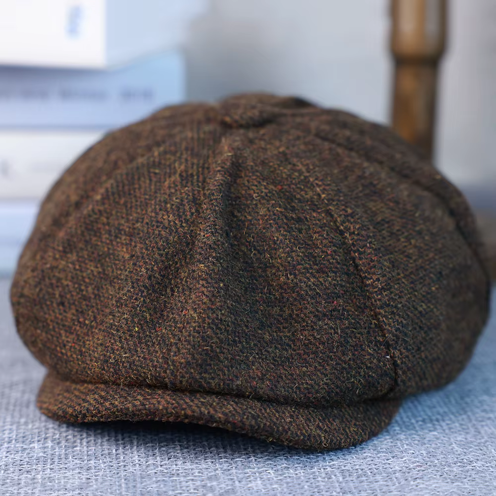 Nouveau Vintage hommes laine gavroche casquette marron vert femmes hommes bérets classique laine oct