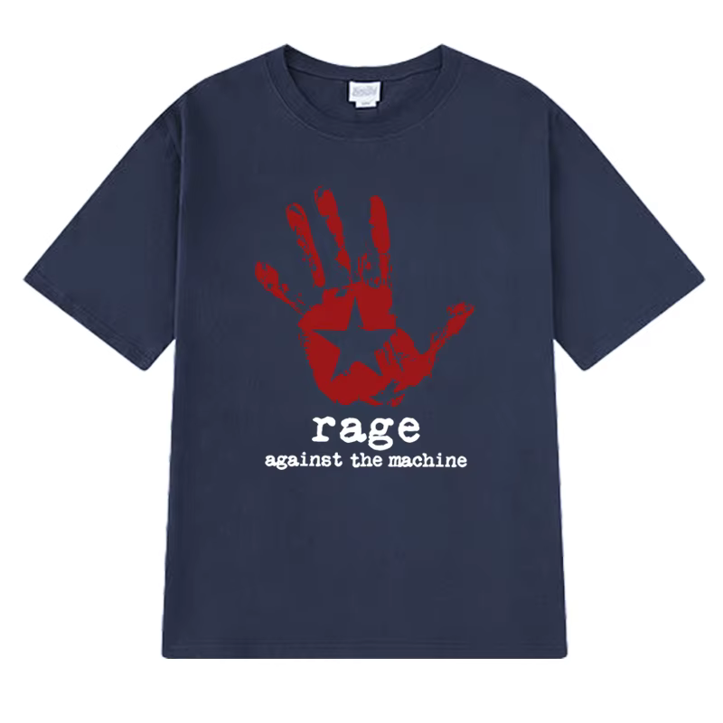 T-shirts à manches courtes imprimés sur le thème de Rage Against The Machine, t-shirt vintage pour h