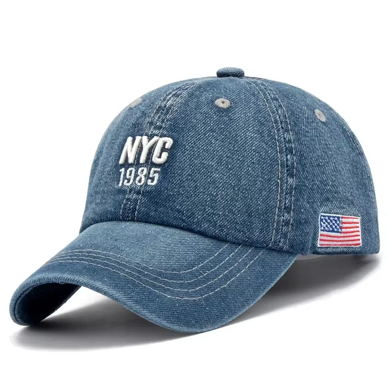 Nouvelle casquette de baseball en jean NYC pour hommes et femmes, broderie lettres, casquette snapba