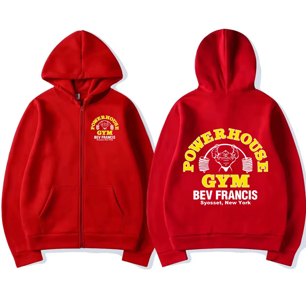 Powerhouse Gym Logo sweat à capuche zippé hommes femmes mode gothique Geek Fitness veste zippée swea