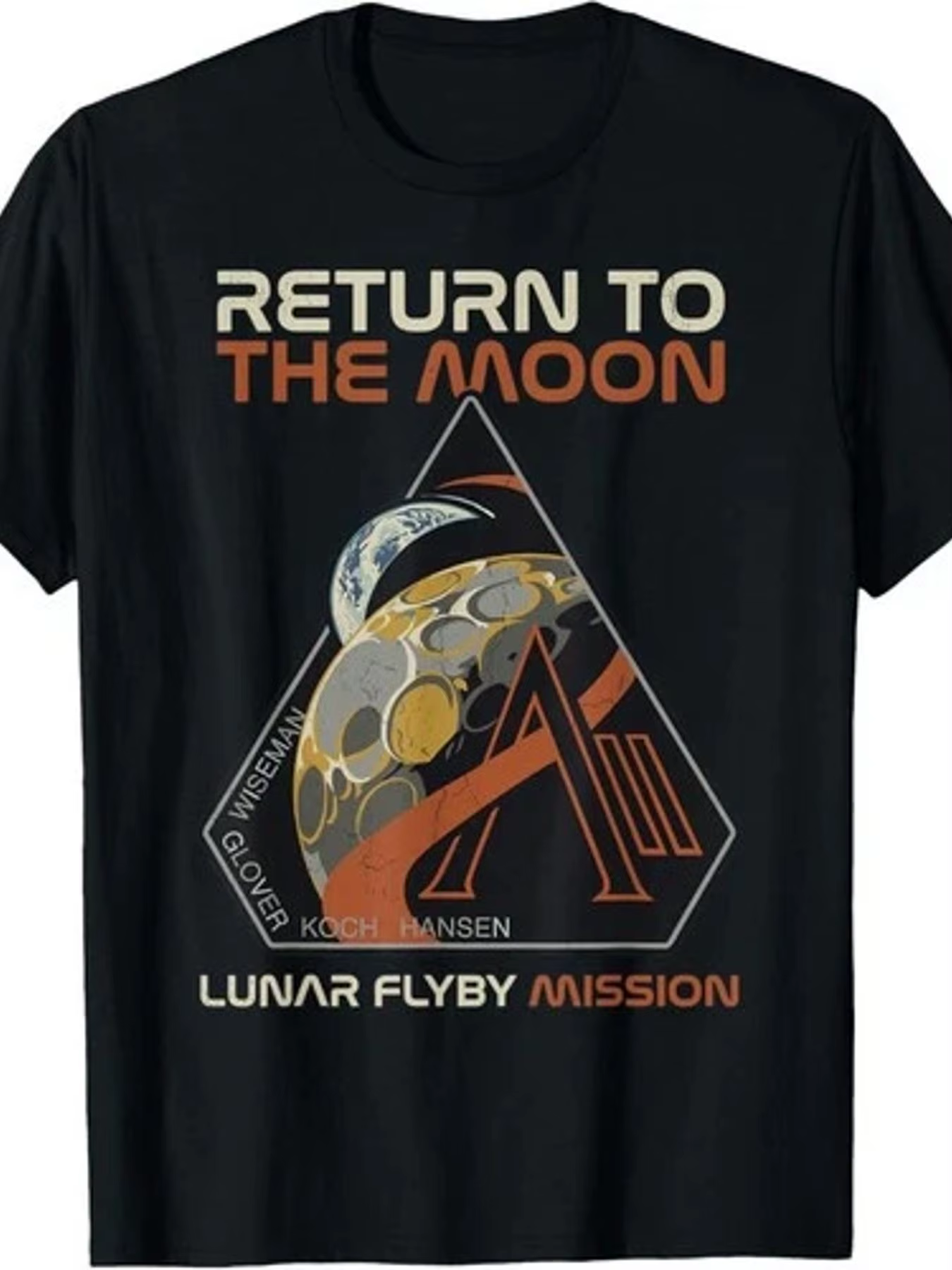T-shirt vintage Artemis Ii Return To The Moon Mission Patch, vêtements décontractés toutes saisons, 