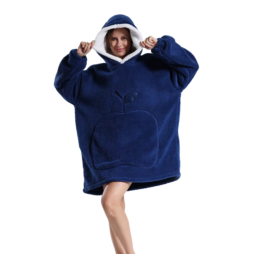 Couverture surdimensionnée à capuche pour femmes et hommes, sweat-shirt d'hiver en polaire Sherpa av
