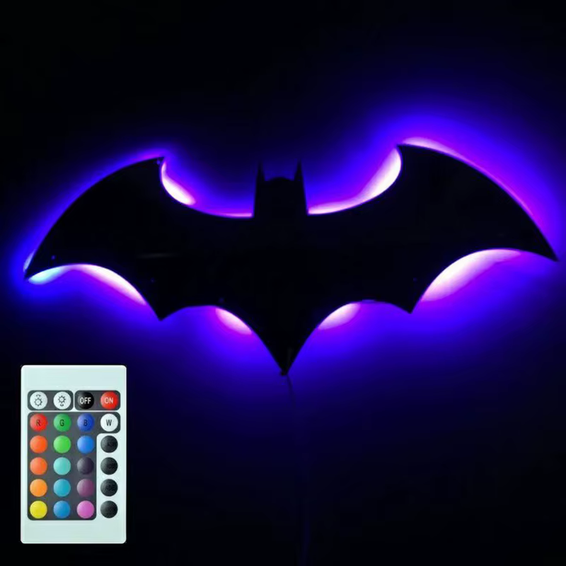 Lampe murale LED créative en forme de chauve-souris en bois, luminaire décoratif d'intérieur, idéal 