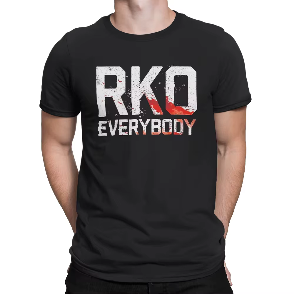 RKO T-shirt unisexe déchiré en coton à manches courtes pour hommes et femmes, motif Randy Orton, str