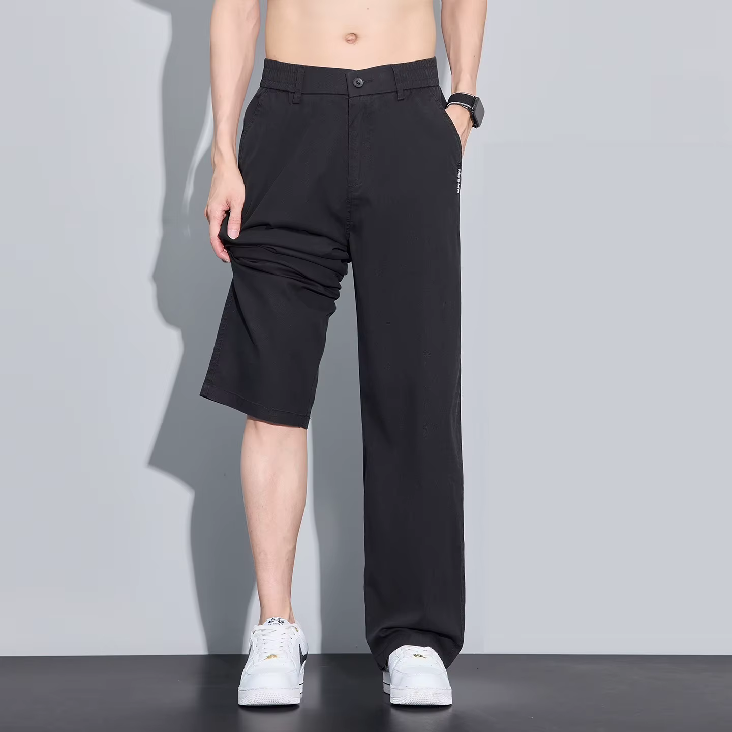 Pantalon décontracté d'été pour homme en tissu Lyocell doux, coupe droite ample, style affaires, tai