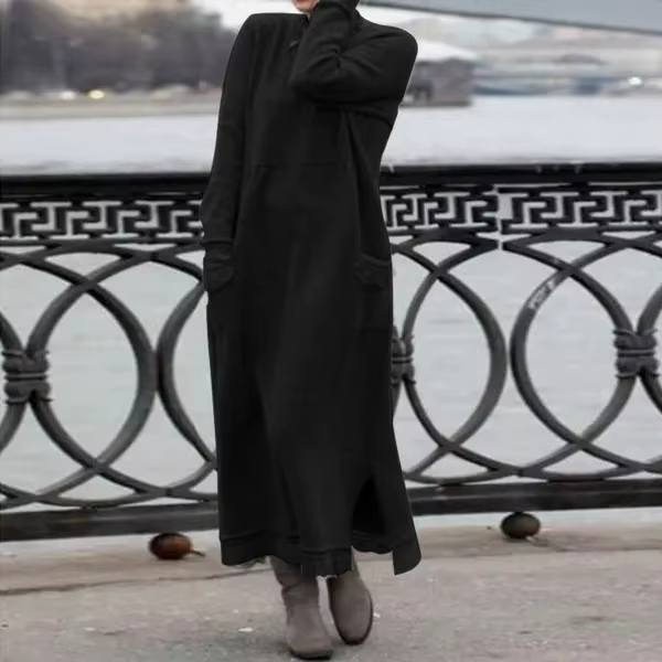 Vêtements pour femmes, nouveau Style d'automne, jupe longue en dentelle tricotée, ample, sweat-shirt