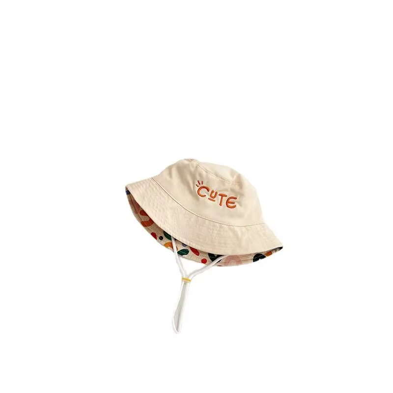 Chapeau seau Double face pour bébé, lettre brodée, casquette de pêcheur pour garçons et filles, chap
