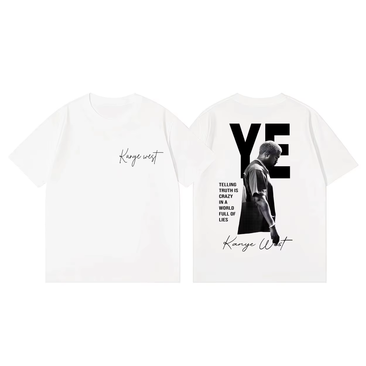 T-shirt Kanye West Tour 2026, streetwear, t-shirt à manches courtes de haute qualité, mode, homme, f