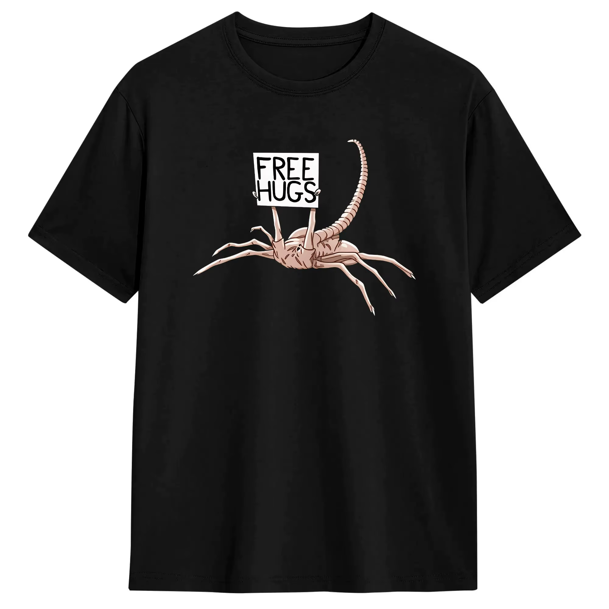 T-shirt décontracté d'été pour hommes, en coton, à manches courtes, avec motif drôle d'extraterrestr