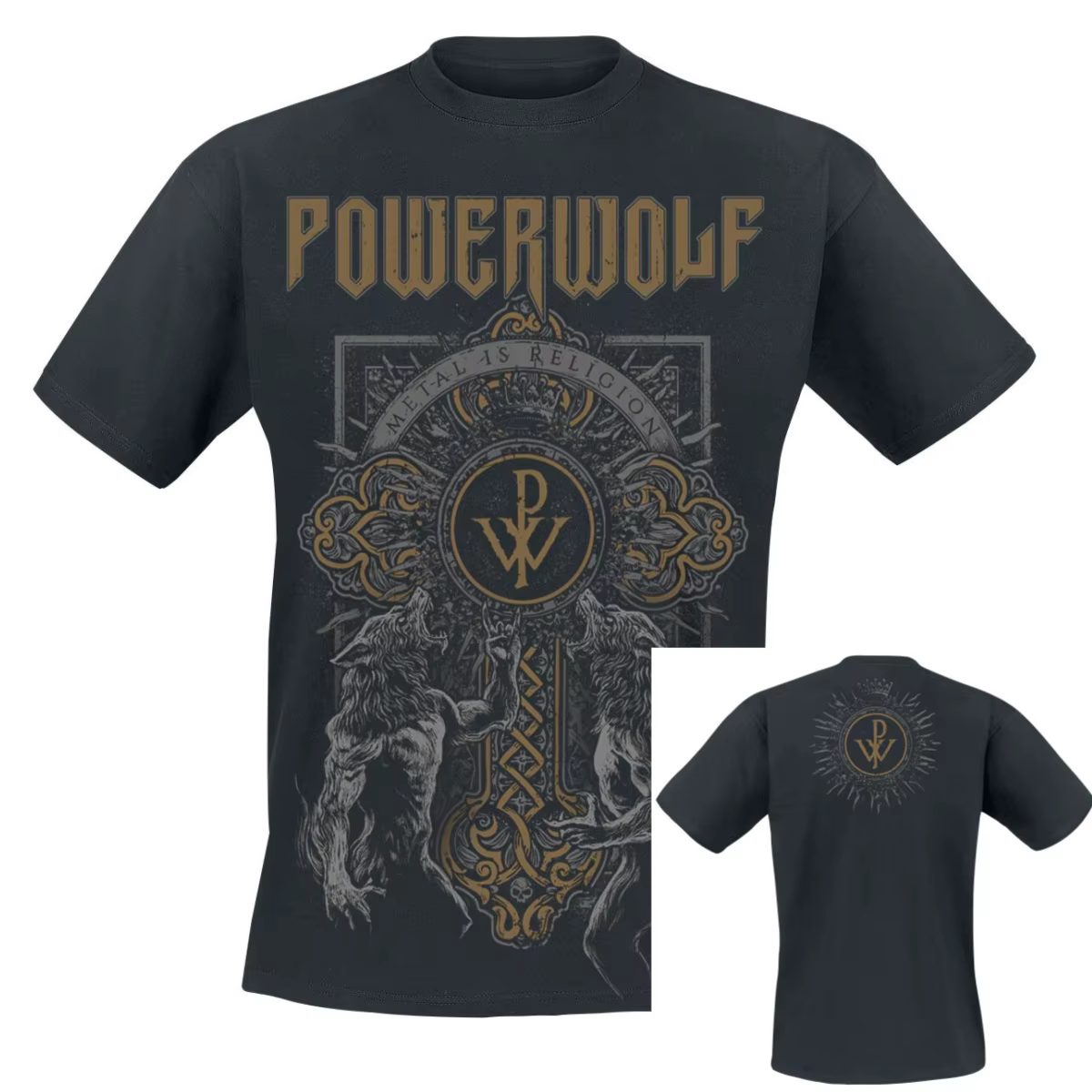 T-Shirt Via Dolorosa Powerwolf pour hommes et femmes, Vintage, groupe de rock métallique, t-shirt gr