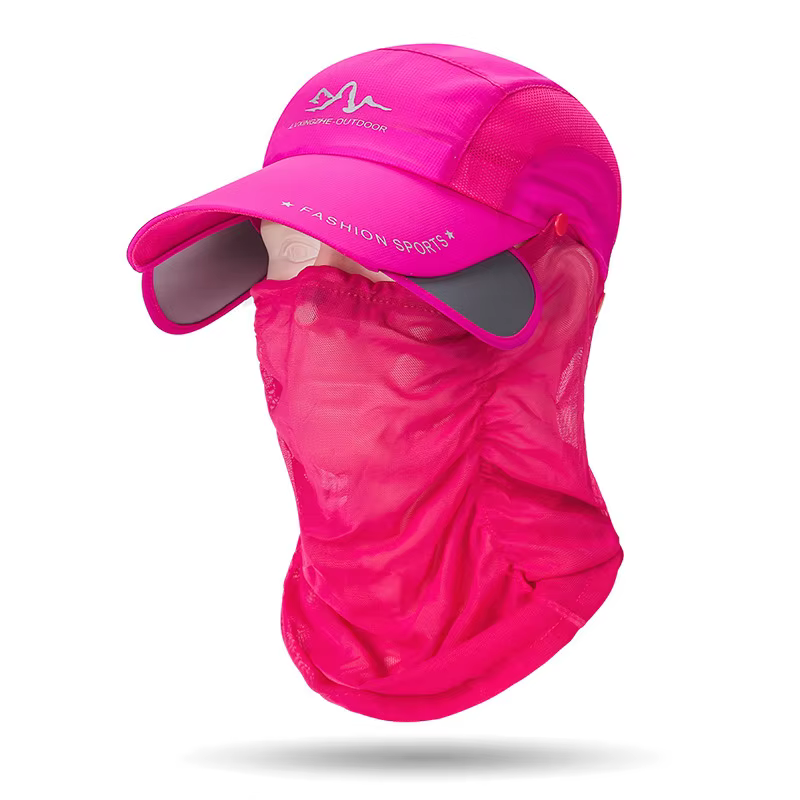 Casquette de baseball d'été rétractable avec visière détachable et voile de protection du cou pour h