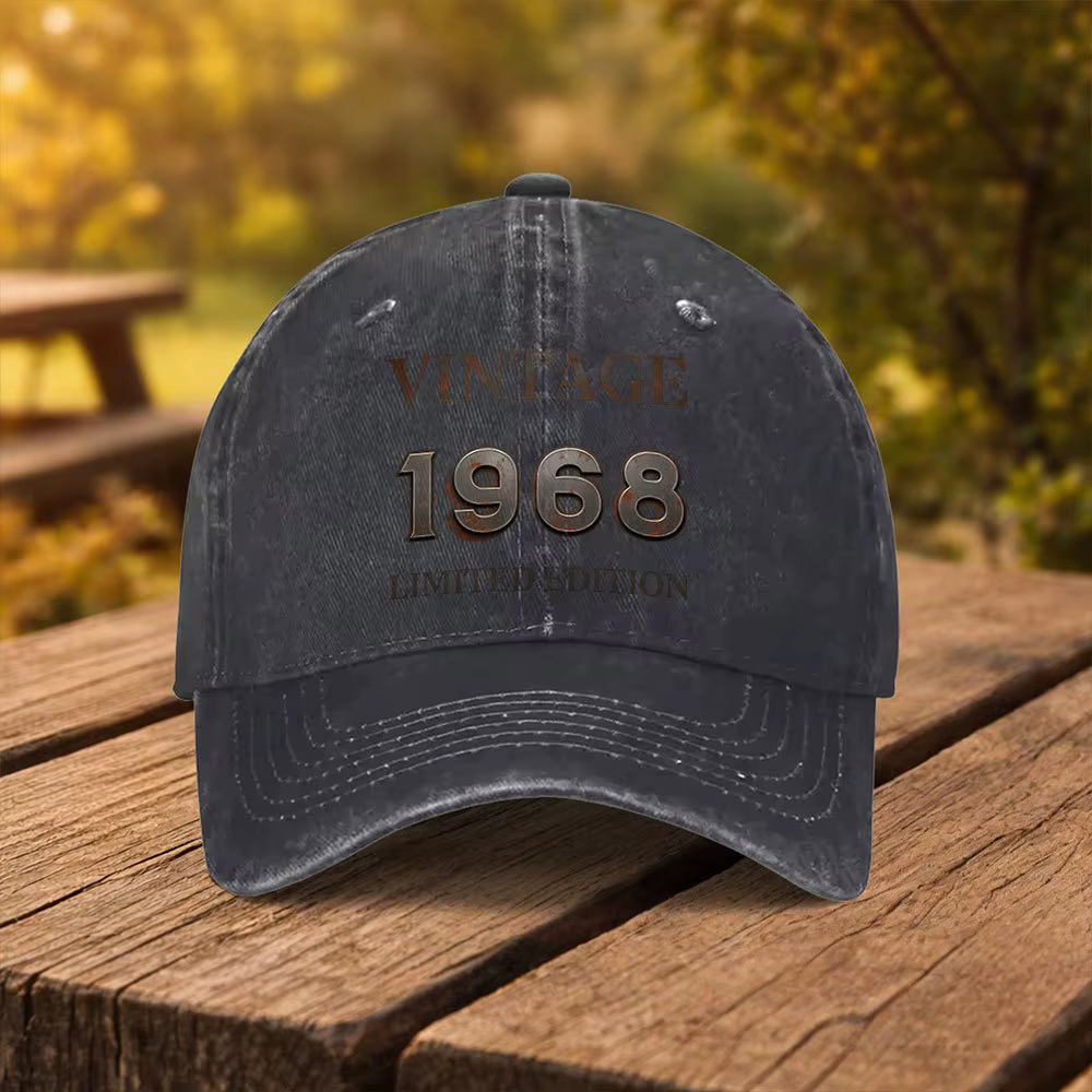 Casquette de baseball imprimée vintage édition limitée 1968, chapeau à visière unisexe tendance, ada