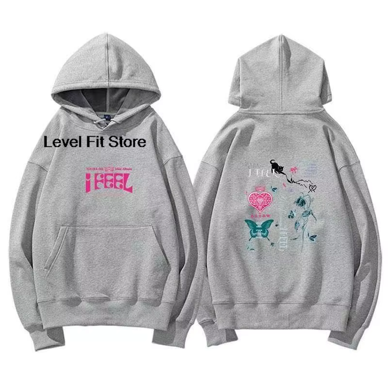 Sweat-shirt à capuche G-IDLE, mode Kpop, imprimé lettres, pour femmes et hommes, haute qualité, chau