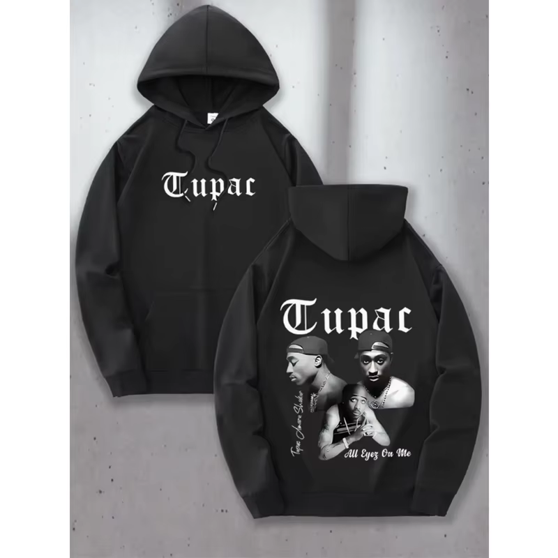 Sweat-shirt à capuche Tupac 2pac pour homme et femme, imprimé unisexe, streetwear, style hip-hop, mo