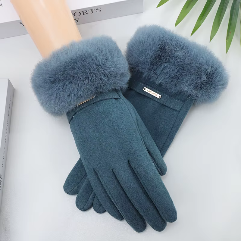 Les gants pour femmes à bouche en velours allemand sont chauds, coupe-vent, pour l'équitation avec v