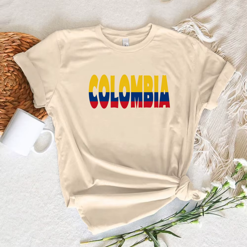 Haut colombien imprimé pour femme, t-shirt manga pour fille, vêtements graphiques Harajuku, design