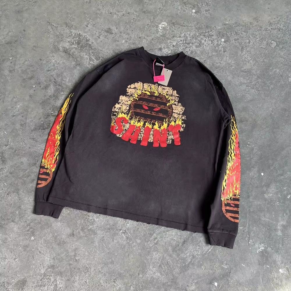 Yao mode SAINT OF Michael flamme graphiques imprimer décontracté Vintage Streetwear à manches longue