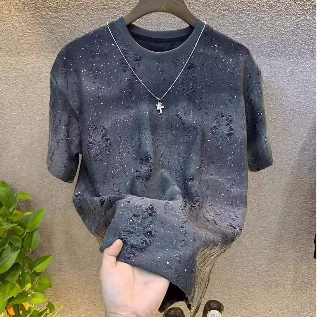 T-shirt à manches courtes pour homme, été, style décontracté, imprimé, en coton, rétro