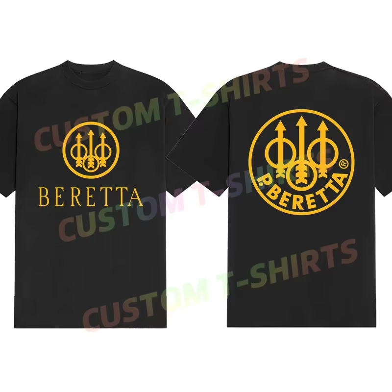 T-shirt décontracté pour hommes avec logo Berettas Guns, hauts graphiques d'été pour le sport, manch
