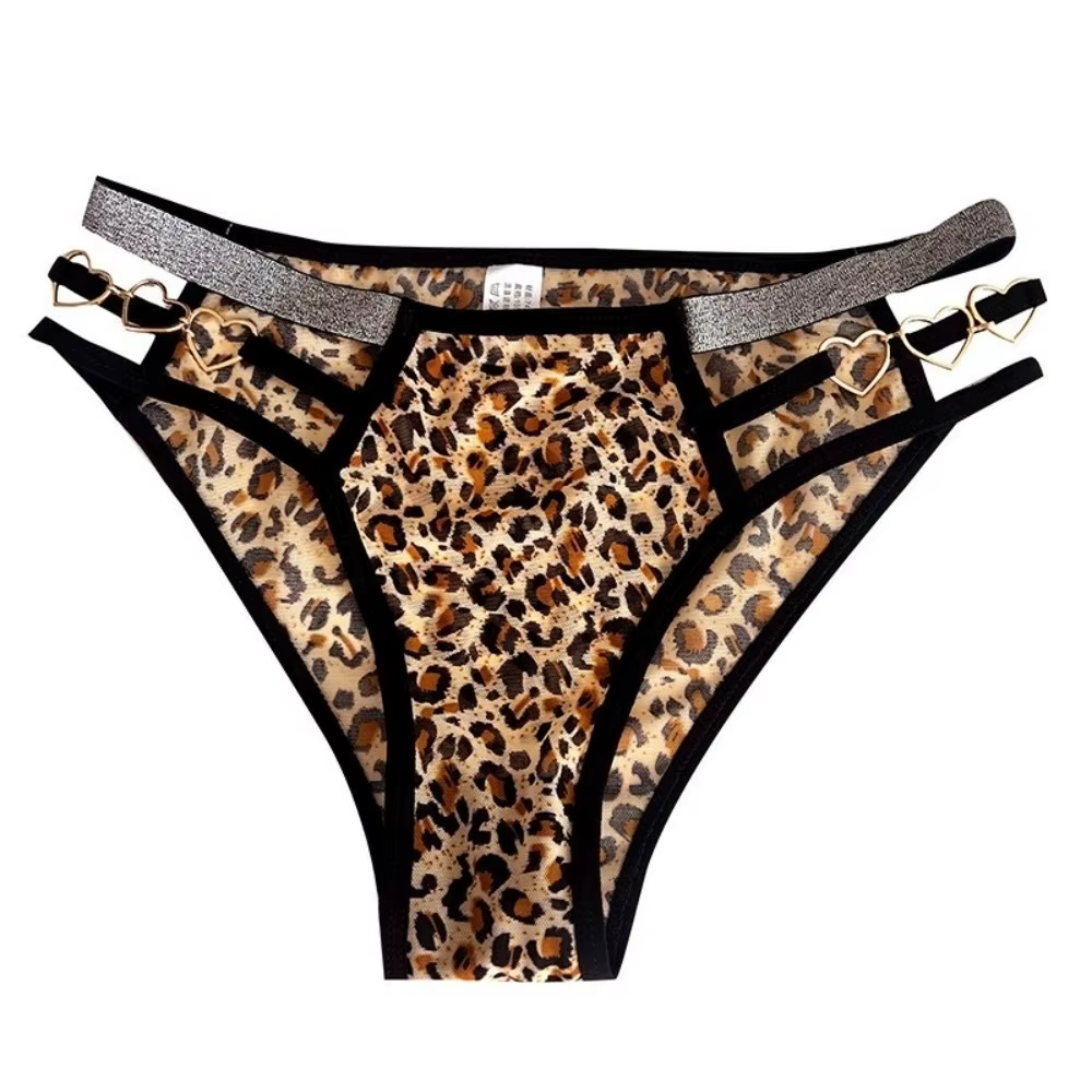 Culottes Femme Taille Basse en Maille Transparente Évidée, Sans Couture, avec Bretelles Scintillante