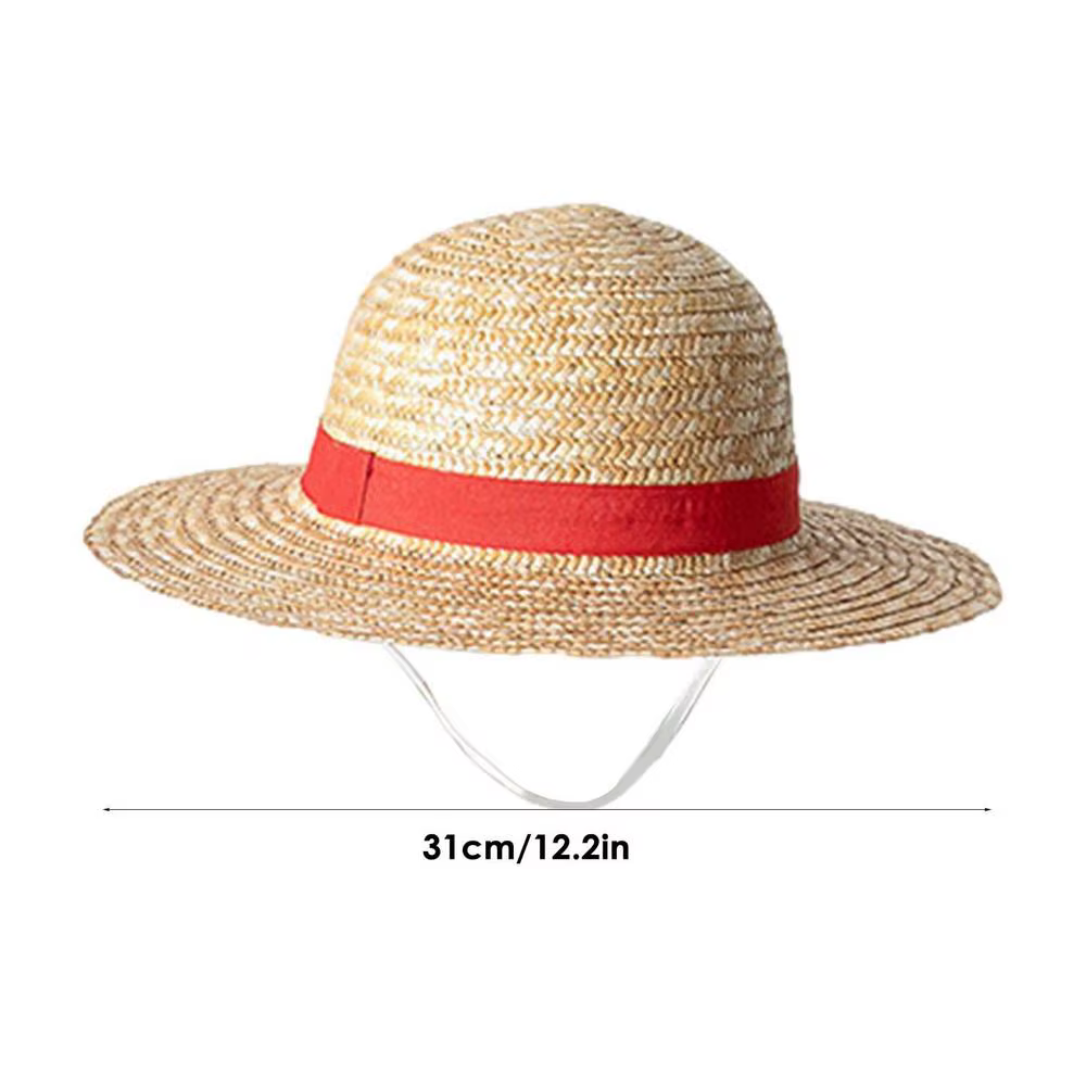 Chapeau de paille multifonctionnel pour hommes et femmes, Cosplay Luffy avec ficelle, soleil, plage,