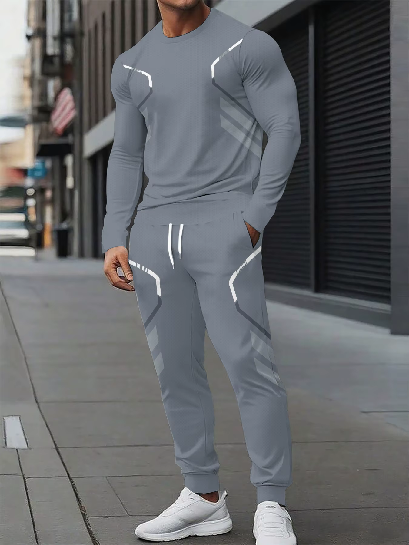 Le nouveau ensemble de sweat-shirt à col rond pour hommes pour le printemps et l'automne 2025 présen