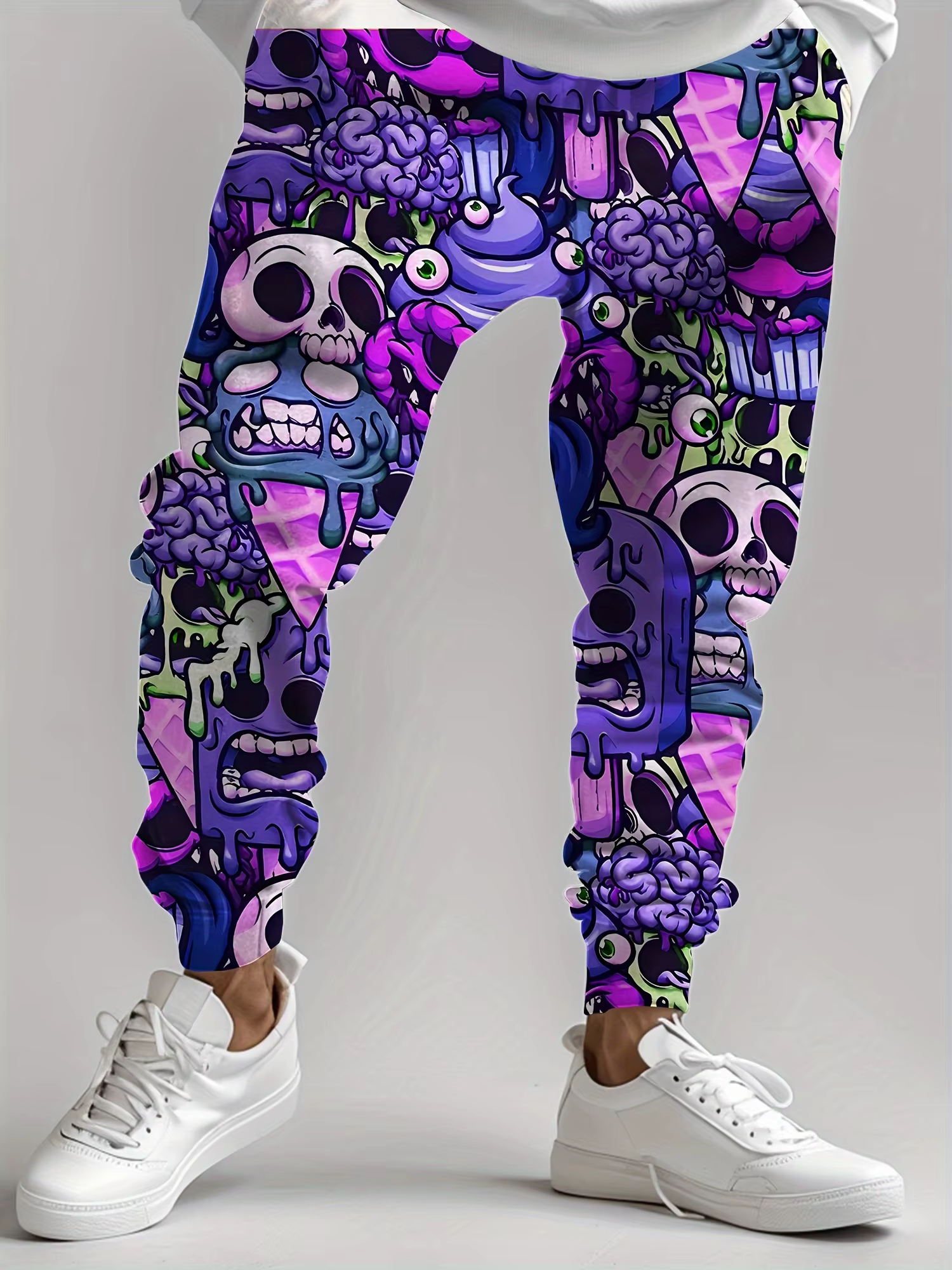 Mode hommes 2025 pantalons de survêtement crâne imprimé Joggers pantalon ajusté pantalon de salon dé