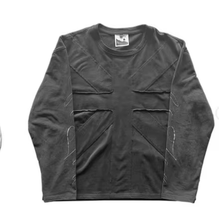 Nouveauté 2026 – T-shirt oversize à manches longues gris foncé pour femme, style streetwear, avec dé