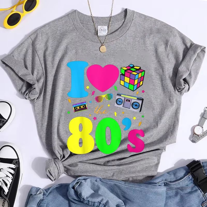 Nouvelle mode j'aime les années 80 T-Shirt femmes Vintage années 1980 T-Shirt drôle classique T-Shir