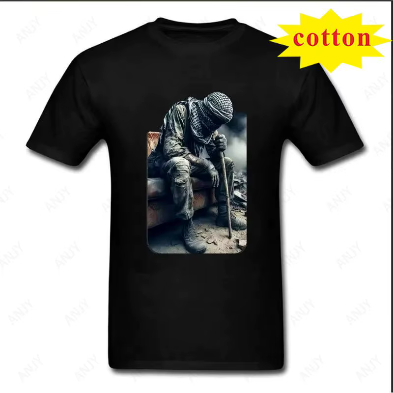 T-shirt Sinwar Nouvelle Mode Vêtements Homme Vente Chaude Manches Courtes Col Rond Memory Hamas Sing