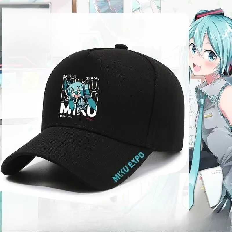 Casquette de baseball Hatsune Miku, mignonne et kawaii, imprimé Vocaloid Anime, réglable, en coton, 