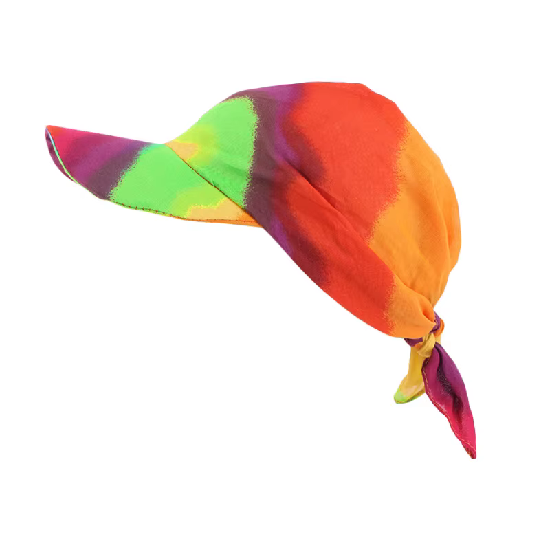 Casquette de baseball pour femme avec visière et foulard imprimé, chapeau de soleil à large bord pou