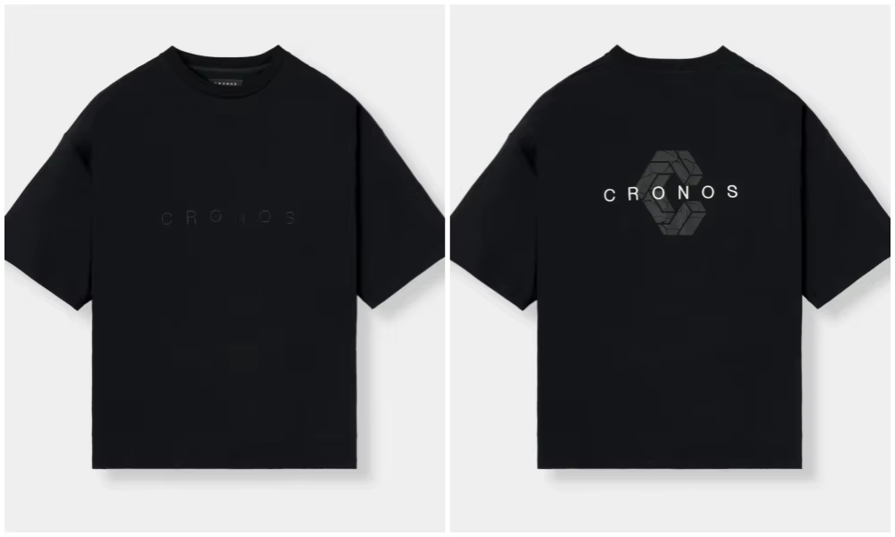 T-shirt minimaliste CRONOS 2026, imprimé logo lettres, streetwear oversize en coton épais pour homme