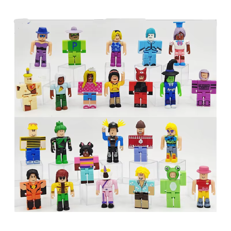 Ensemble de 24 figurines en plastique Roblox, personnages du monde virtuel, objets de collection, dé