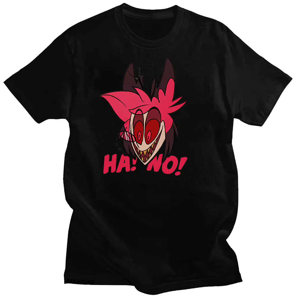 T-shirt en coton imprimé dessin animé Angel Dust, t-shirt Harajuku Kawaii, manches courtes, col rond