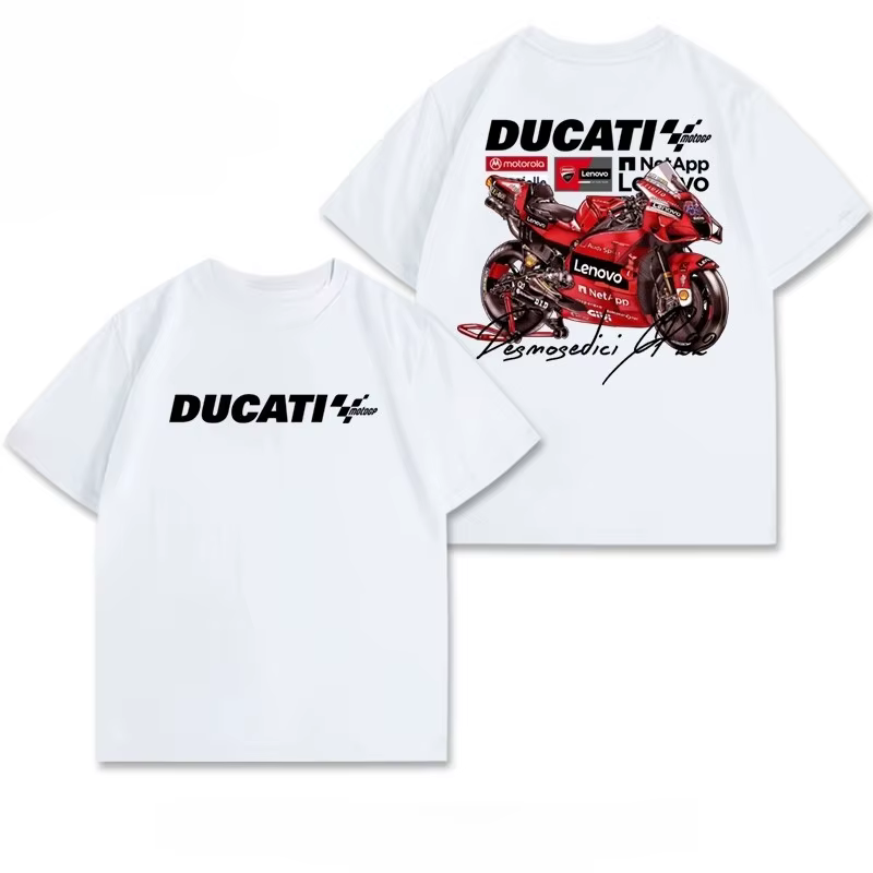 Nouvelle vente : Équipement de course MotoGP - T-shirt décontracté à manches courtes en pur coton po