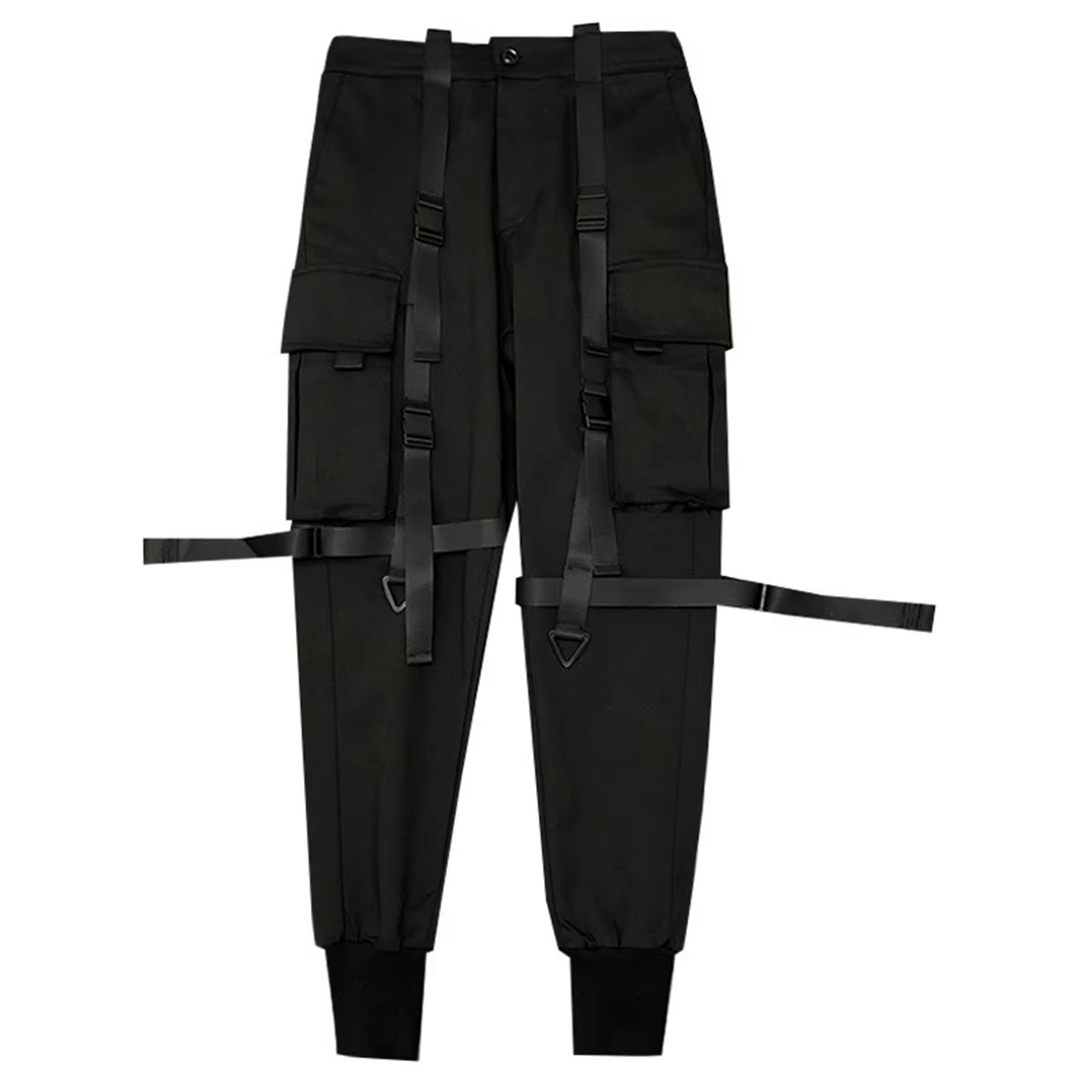 Pantalon cargo noir cool, joggers hip-hop pour hommes, pantalon ample de type harem, pantalon multi-