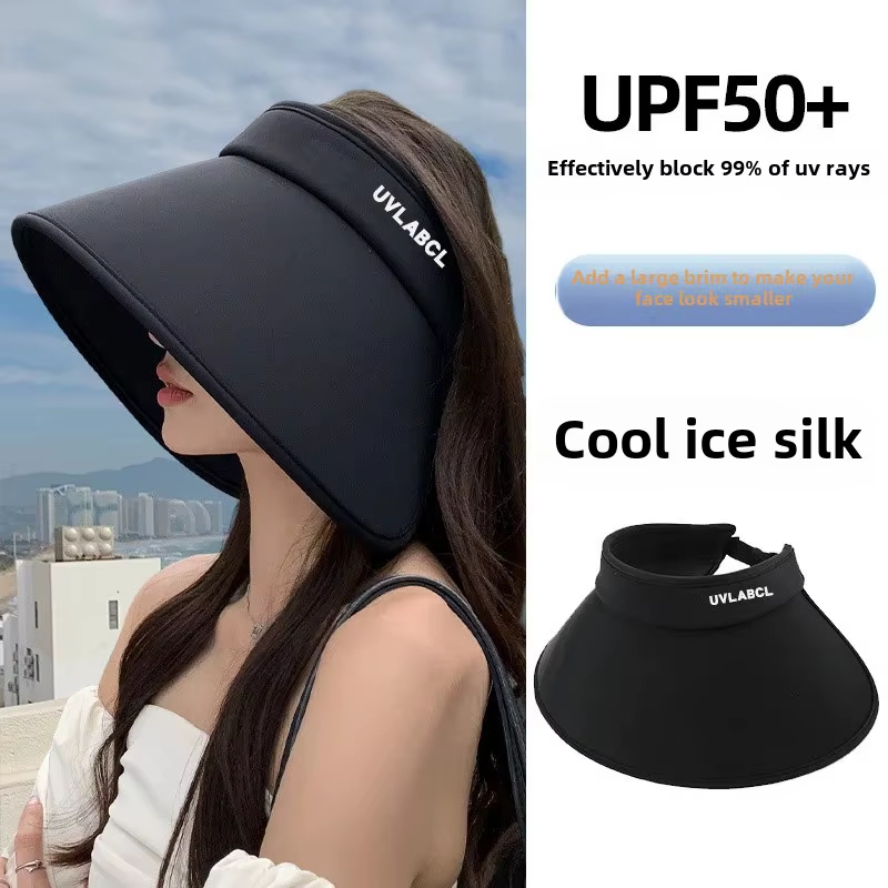 Casquette de soleil en soie glacée pour femmes, polyvalente, pliable, Protection UV, respirant, vent
