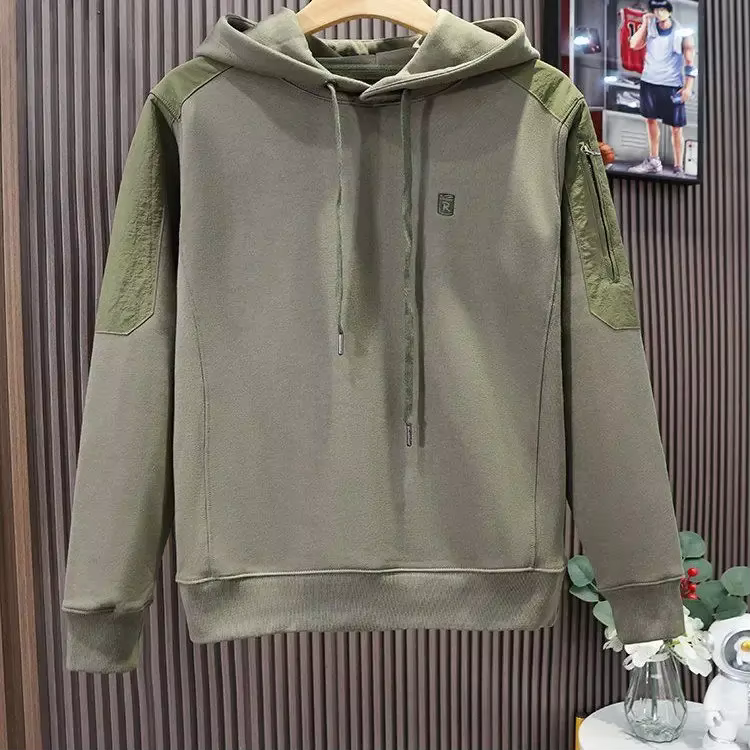Sweat à capuche noir uni pour homme, sweat-shirt chaud, survêtement drôle, simple, pas de marque, pa