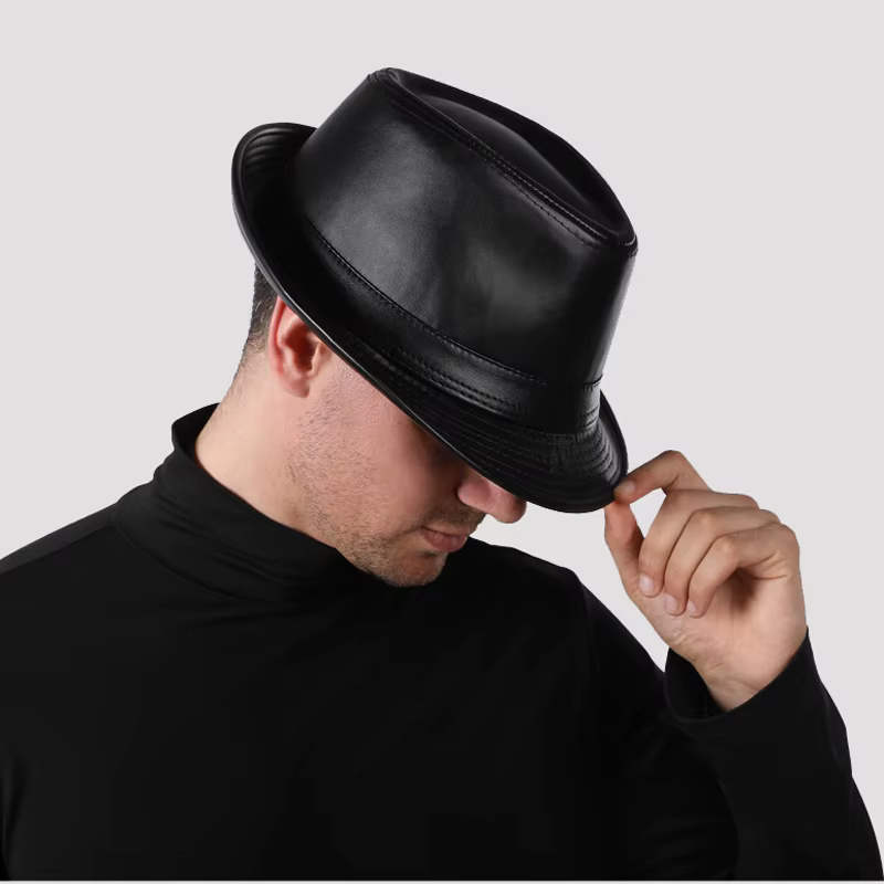 2025 en cuir véritable à large bord Stetson Fedoras chapeaux britanniques pour hommes/femmes Gentman