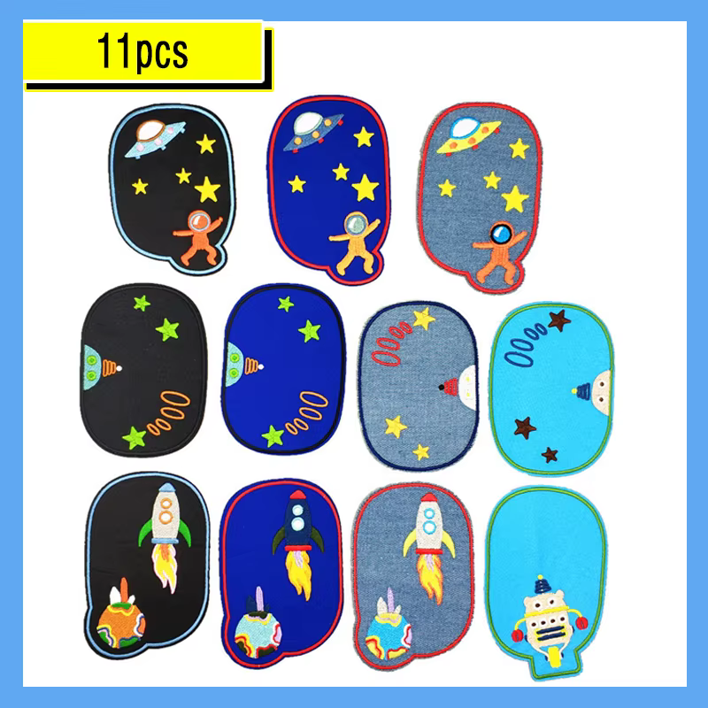 Patchs de réparation de vêtements pour enfants, fer sur les jeans, ensemble de vêtements, genou, cou