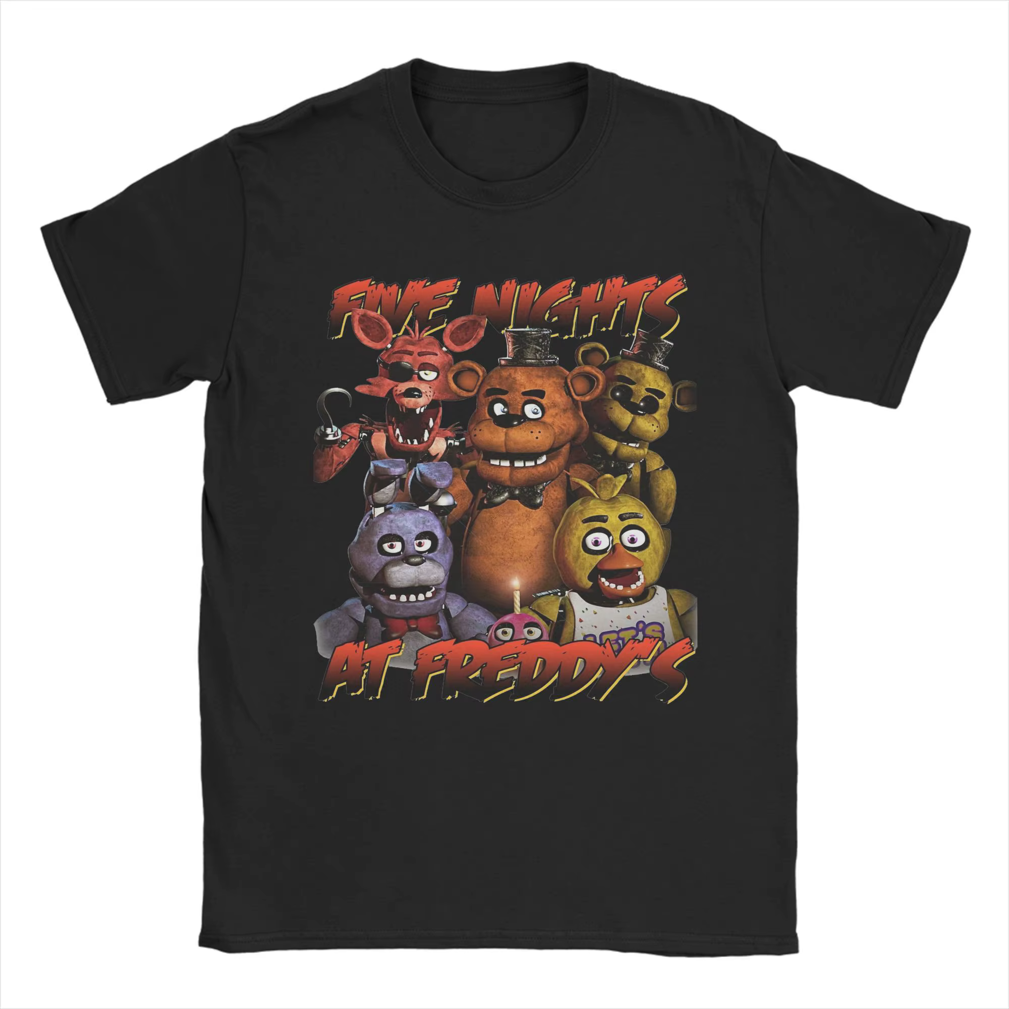 T-shirt Five Nights At Freddy's pour hommes, t-shirt classique avec graphique de jeu d'horreur FNAF,