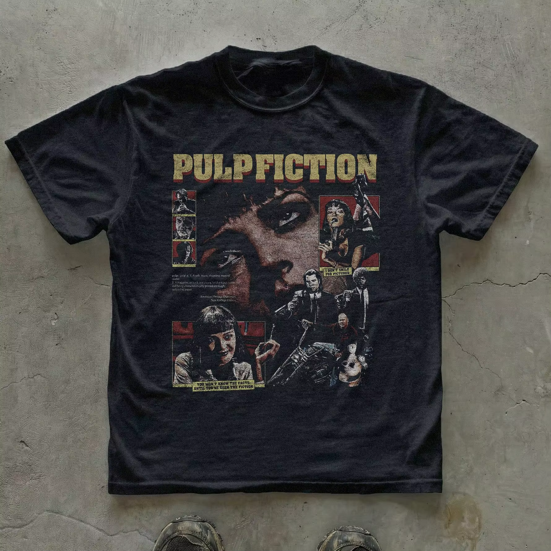 T-shirt Hommage Pulp Fiction Vintage Oversize Homme Femme Streetwear Coton Haute Qualité Décontracté