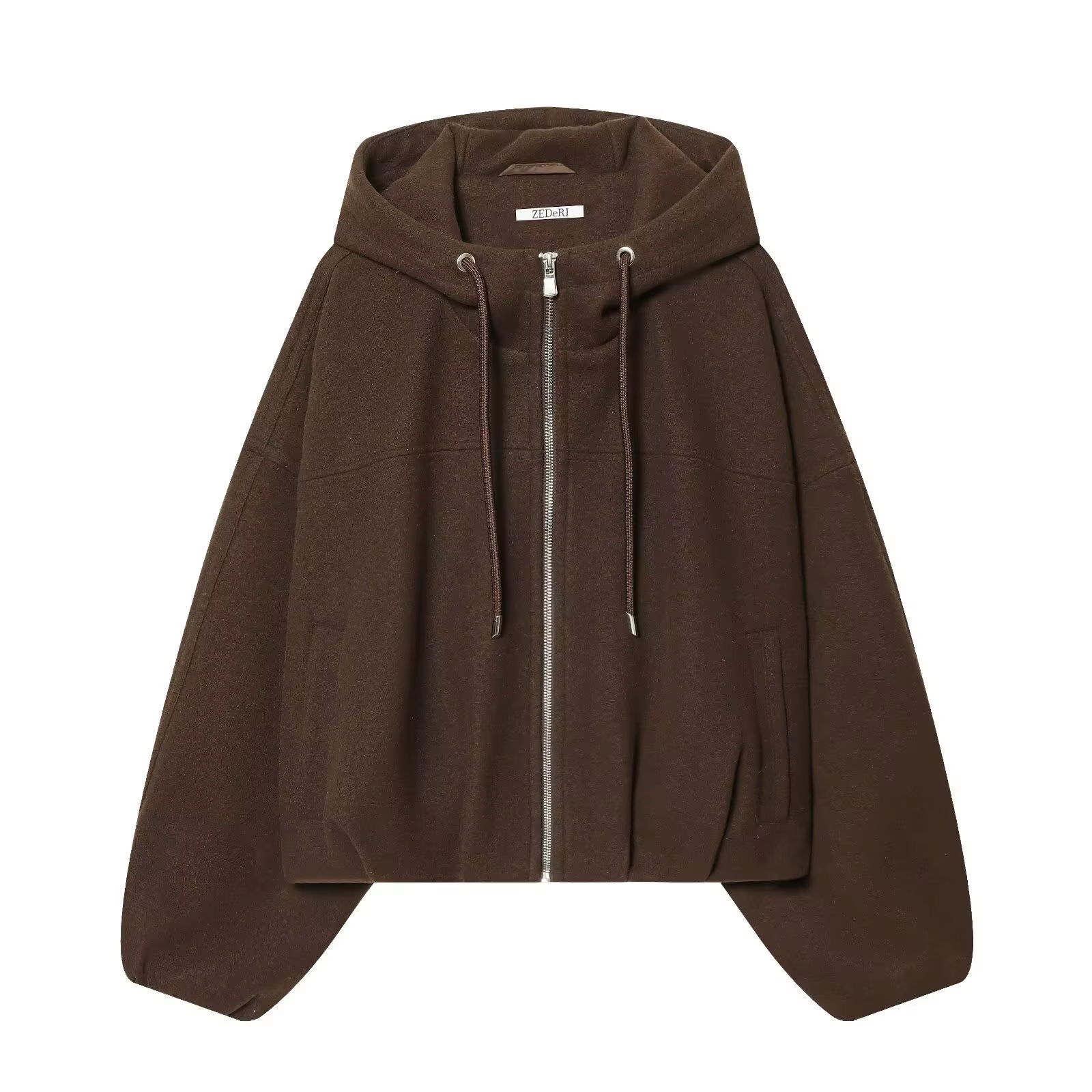 Sweat-shirt à capuche décontracté pour femme avec fermeture éclair, coupe ample, cordon de serrage, 