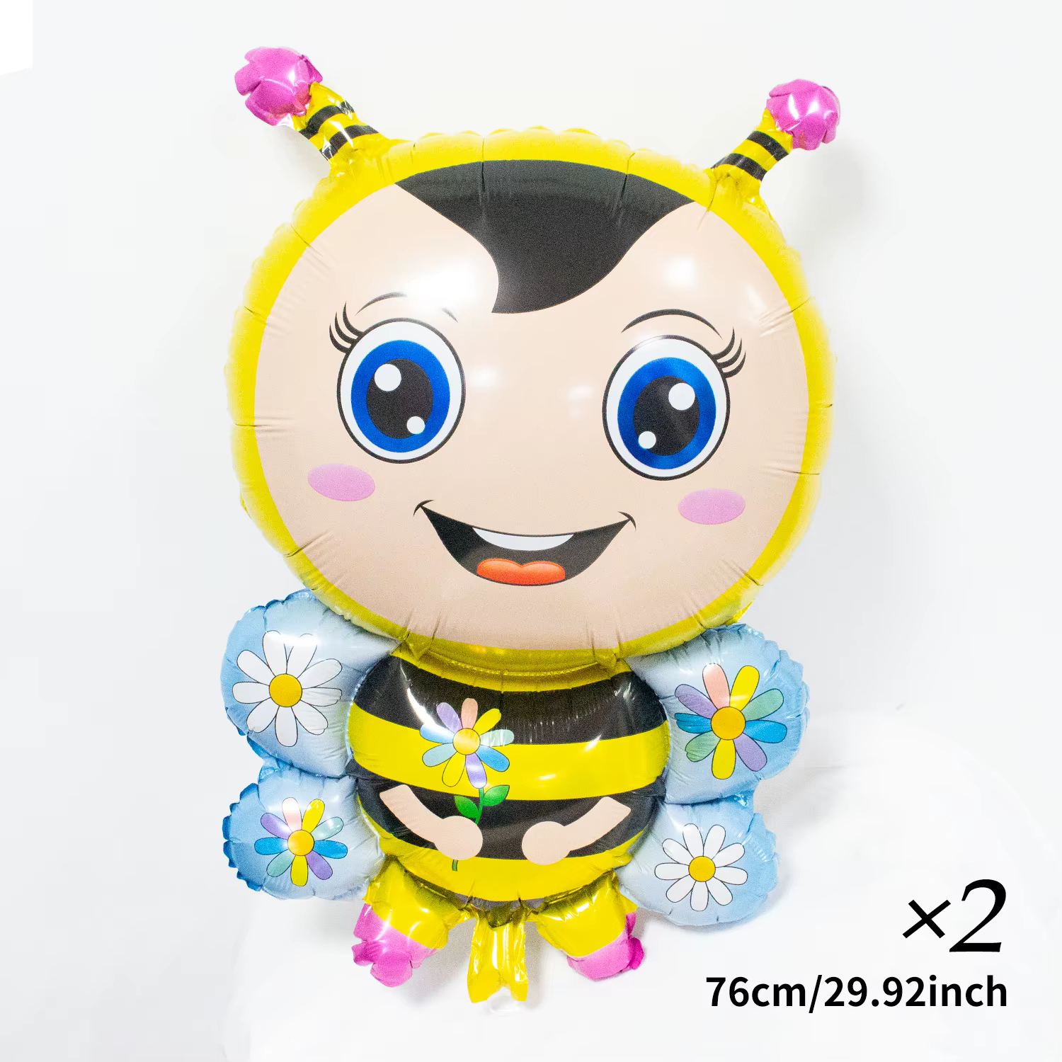 Ballons abeille, jolis ballons en aluminium avec visage souriant pour fêtes d'anniversaire sur le th