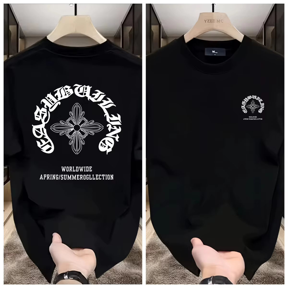 T-shirt Homme Été 2026 en Coton Pur de Haute Qualité – Mode Urbaine Décontractée Sportive Ample et R